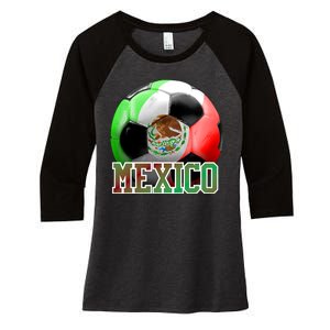 Mexico Soccer Logo Women's Tri-Blend 3/4-Sleeve Raglan Shirt