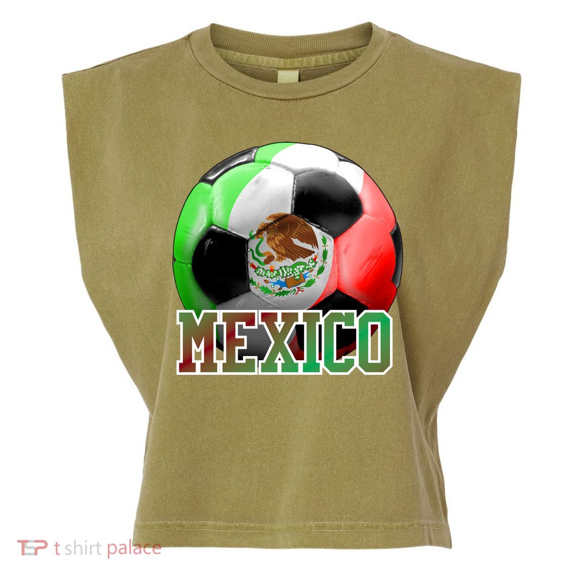 Mexico Soccer Logo Garment-Dyed Women's Muscle Tee