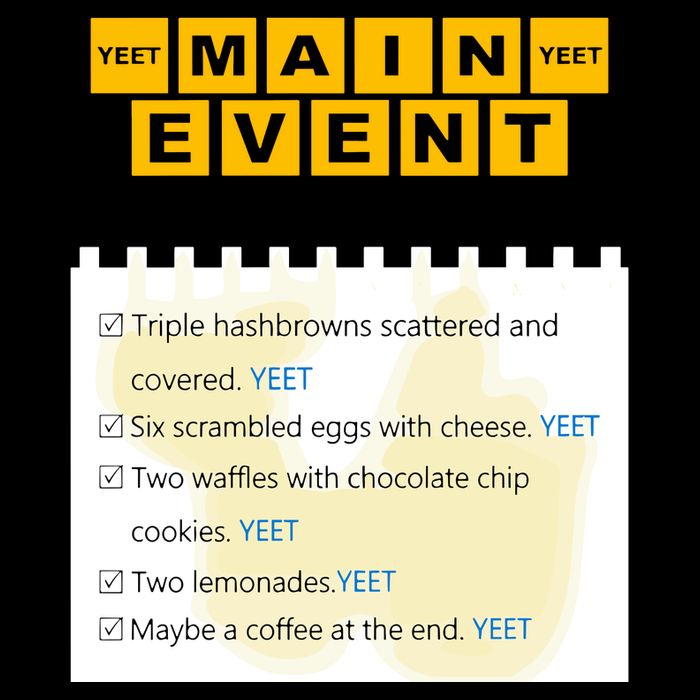 Main Event Yeet Triple Hashbrowns Scattered And Covered Flat Bill Trucker Hat