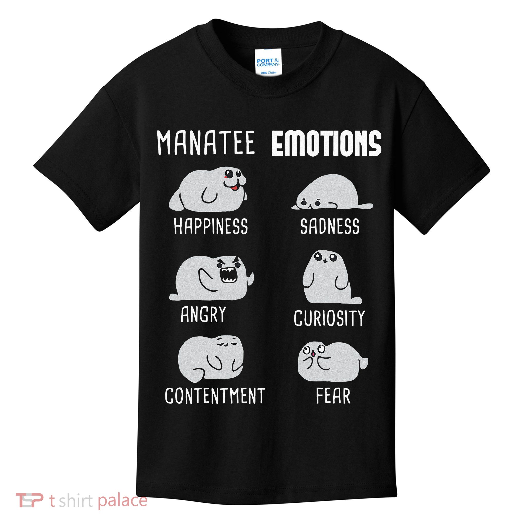 Manatee Emotions Zookeeper Marine Biologist Animal Lover Kids T-Shirt
