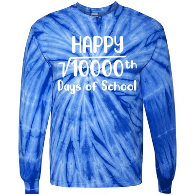 Math Formula 100 Days Of School Gift Teacher Cool Gift Tie-Dye Long Sleeve Shirt