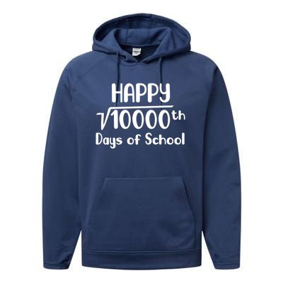 Math Formula 100 Days Of School Gift Teacher Cool Gift Performance Fleece Hoodie