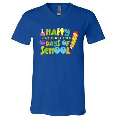 Math Formula 100 Days Of School Gift Teacher Student Gift V-Neck T-Shirt