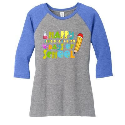 Math Formula 100 Days Of School Gift Teacher Student Gift Women's Tri-Blend 3/4-Sleeve Raglan Shirt