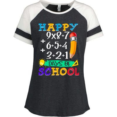 Math Formula 100 Days Of School Teacher Students Cute Gift Enza Ladies Jersey Colorblock Tee