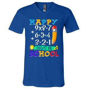 Math Formula 100 Days Of School Teacher Students Cute Gift V-Neck T-Shirt