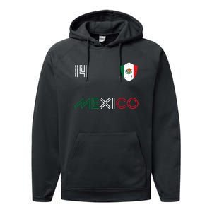 Mexico Flag 14 Mexican Soccer Fan Women Performance Fleece Hoodie