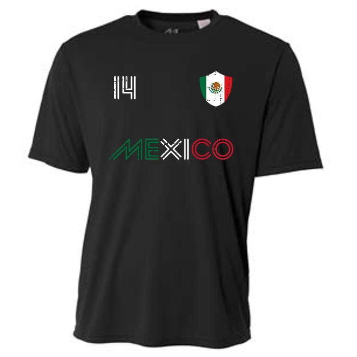 Mexico Flag 14 Mexican Soccer Fan Women Cooling Performance Crew T-Shirt