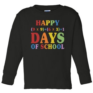 Math Formula 100 Days Of School Funny Math Teacher 100th Day Gift Toddler Long Sleeve Shirt