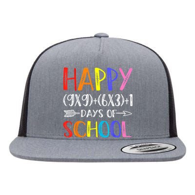 Math Formula 100 Days Of School Funny Math Teacher 100th Day Gift Flat Bill Trucker Hat