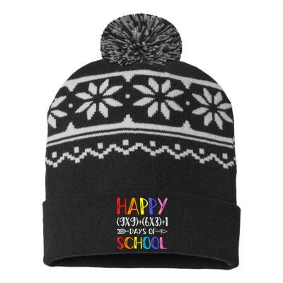 Math Formula 100 Days Of School Funny Math Teacher 100th Day Gift USA-Made Snowflake Beanie