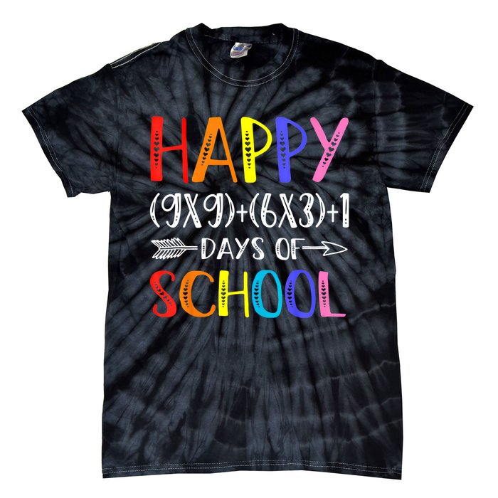 Math Formula 100 Days Of School Funny Math Teacher 100th Day Gift Tie-Dye T-Shirt