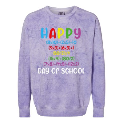 Math Formula 100 Days Of School Funny Math Teacher 100th Day Colorblast Crewneck Sweatshirt