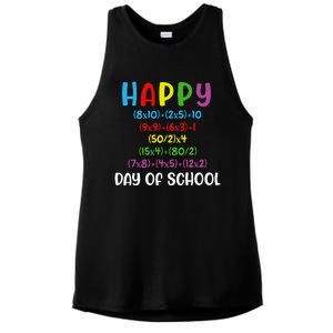 Math Formula 100 Days Of School Funny Math Teacher 100th Day Ladies PosiCharge Tri-Blend Wicking Tank