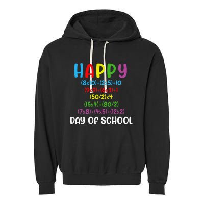 Math Formula 100 Days Of School Funny Math Teacher 100th Day Garment-Dyed Fleece Hoodie