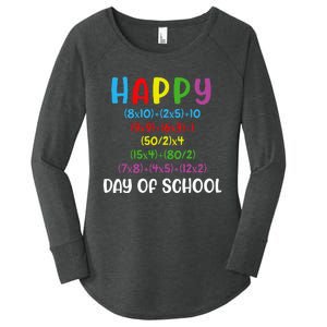 Math Formula 100 Days Of School Funny Math Teacher 100th Day Women's Perfect Tri Tunic Long Sleeve Shirt