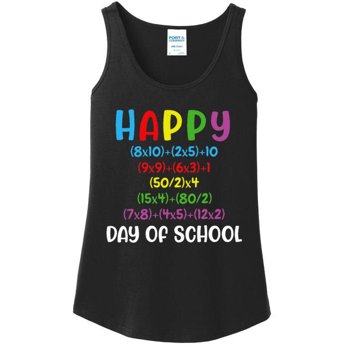 Math Formula 100 Days Of School Funny Math Teacher 100th Day Ladies Essential Tank