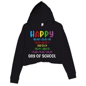 Math Formula 100 Days Of School Funny Math Teacher 100th Day Crop Fleece Hoodie