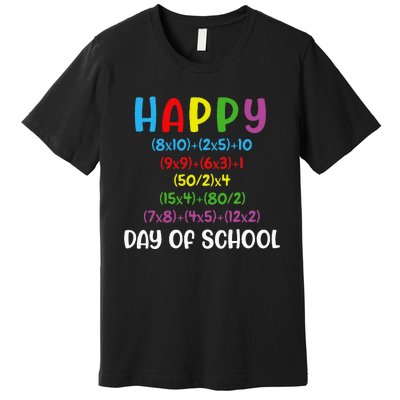 Math Formula 100 Days Of School Funny Math Teacher 100th Day Premium T-Shirt