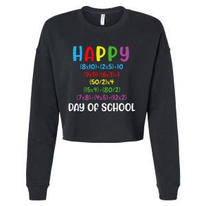 Math Formula 100 Days Of School Funny Math Teacher 100th Day Cropped Pullover Crew