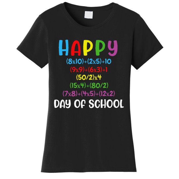 Math Formula 100 Days Of School Funny Math Teacher 100th Day Women's T-Shirt