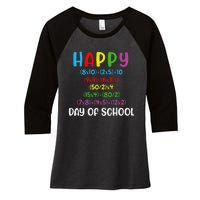 Math Formula 100 Days Of School Funny Math Teacher 100th Day Women's Tri-Blend 3/4-Sleeve Raglan Shirt