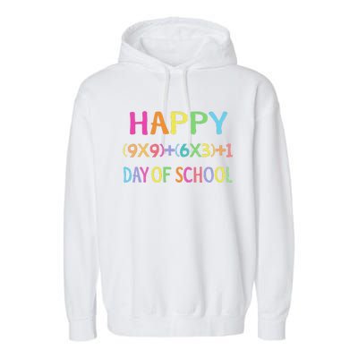 Math Formula 100 Days Of School funnyTeacher Garment-Dyed Fleece Hoodie