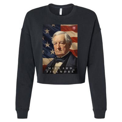Millard Fillmore 13th President Of The United States Portrait Cropped Pullover Crew