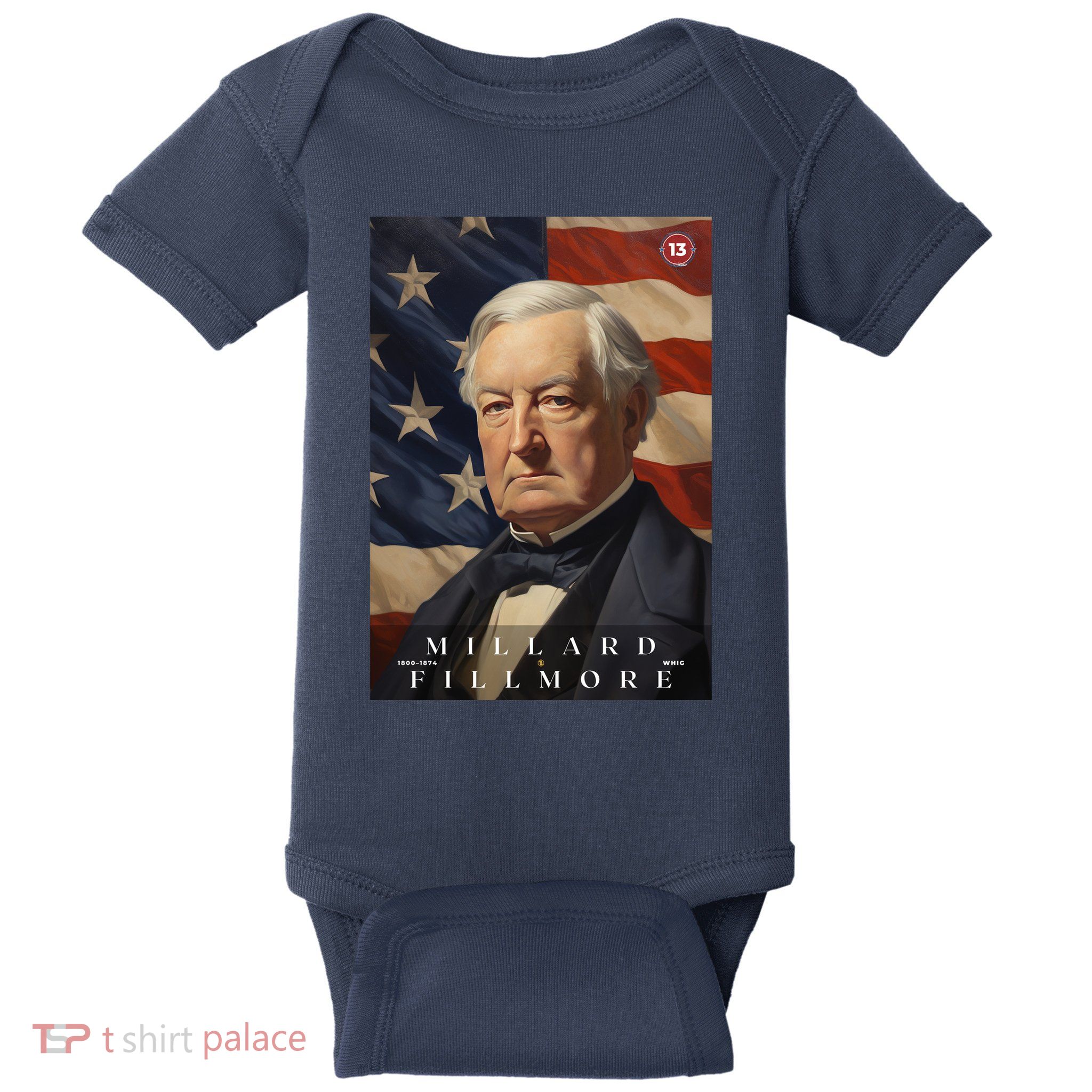 Millard Fillmore 13th President Of The United States Portrait Baby Bodysuit