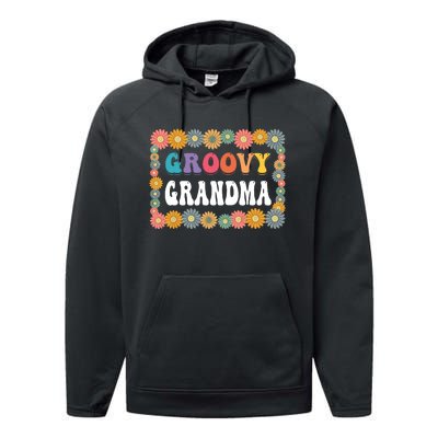 Matching Family 1st Birthday Retro Boho Party Groovy Grandma Performance Fleece Hoodie