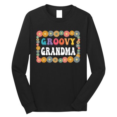 Matching Family 1st Birthday Retro Boho Party Groovy Grandma Long Sleeve Shirt