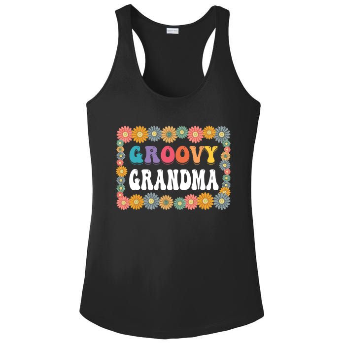 Matching Family 1st Birthday Retro Boho Party Groovy Grandma Ladies PosiCharge Competitor Racerback Tank