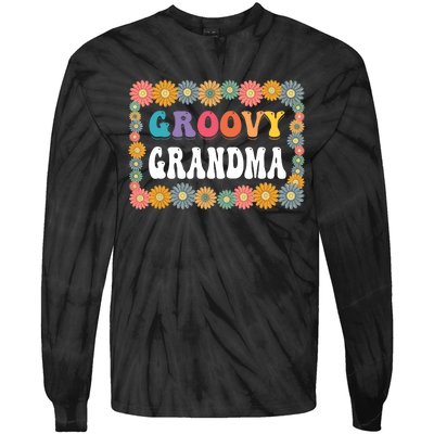 Matching Family 1st Birthday Retro Boho Party Groovy Grandma Tie-Dye Long Sleeve Shirt