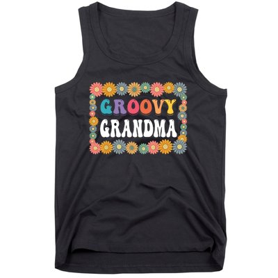 Matching Family 1st Birthday Retro Boho Party Groovy Grandma Tank Top