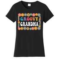 Matching Family 1st Birthday Retro Boho Party Groovy Grandma Women's T-Shirt