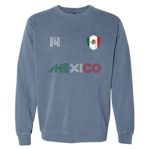 Mexico Flag 14 Mexican Soccer Fan Garment-Dyed Sweatshirt