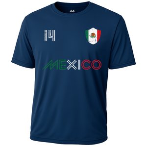 Mexico Flag 14 Mexican Soccer Fan Cooling Performance Crew T-Shirt