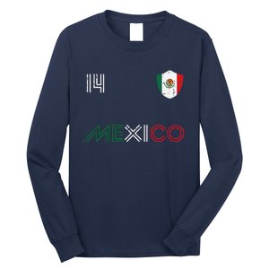 Mexico Flag 14 Mexican Soccer Fan Long Sleeve Shirt