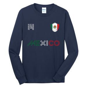 Mexico Flag 14 Mexican Soccer Fan Tall Long Sleeve T-Shirt