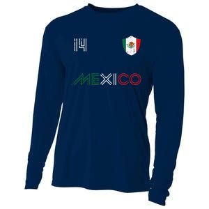 Mexico Flag 14 Mexican Soccer Fan Cooling Performance Long Sleeve Crew