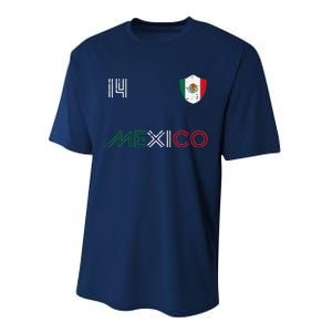 Mexico Flag 14 Mexican Soccer Fan Performance Sprint T-Shirt