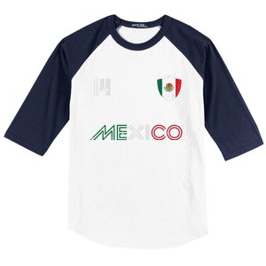 Mexico Flag 14 Mexican Soccer Fan Baseball Sleeve Shirt