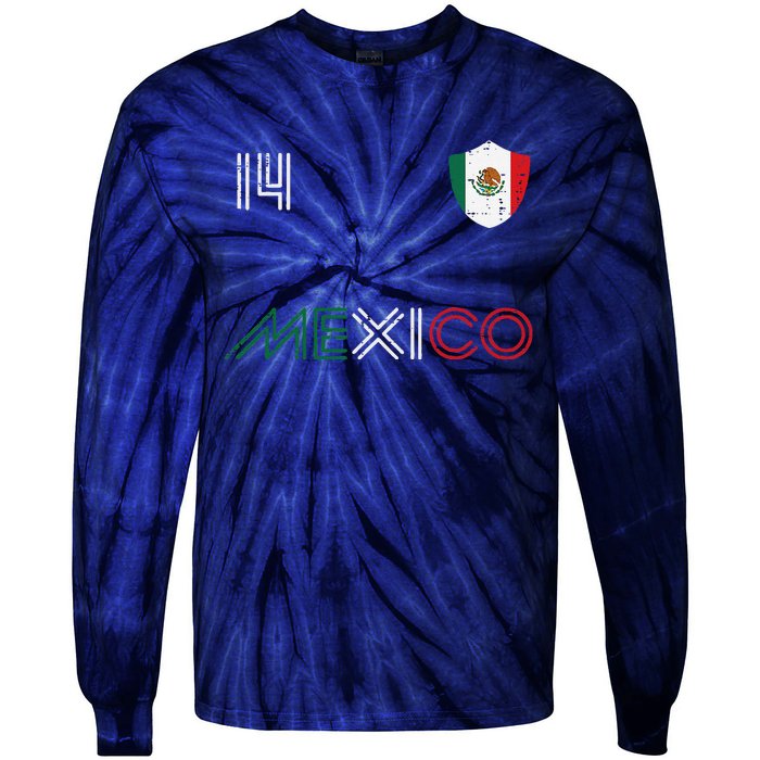 Mexico Flag 14 Mexican Soccer Fan Tie-Dye Long Sleeve Shirt