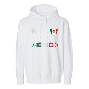 Mexico Flag 14 Mexican Soccer Fan Garment-Dyed Fleece Hoodie