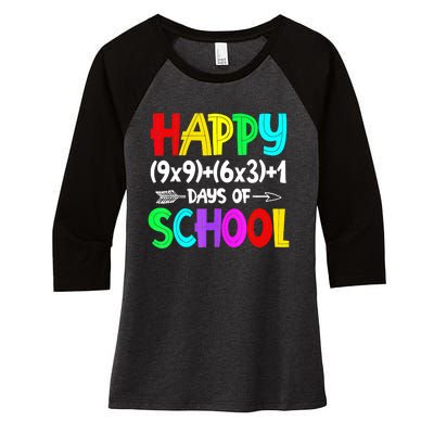 Math Formula 100 Days Of School Shirt Math Teacher 100th Day Women's Tri-Blend 3/4-Sleeve Raglan Shirt