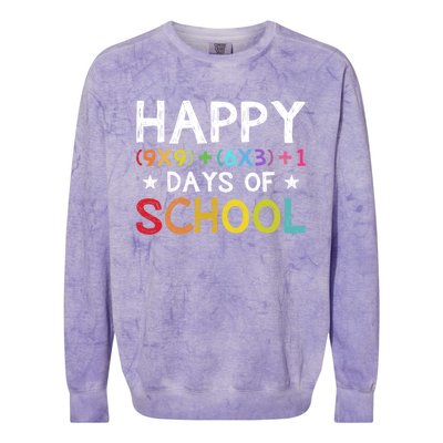 Math Formula 100 Days Of School Teacher Cool Gift Colorblast Crewneck Sweatshirt