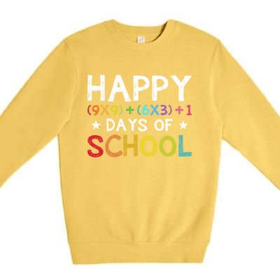 Math Formula 100 Days Of School Teacher Cool Gift Premium Crewneck Sweatshirt