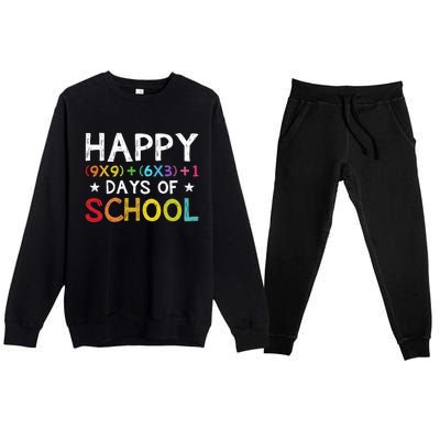 Math Formula 100 Days Of School Teacher Cool Gift Premium Crewneck Sweatsuit Set