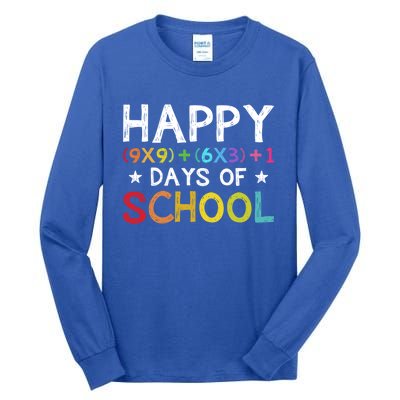 Math Formula 100 Days Of School Teacher Cool Gift Tall Long Sleeve T-Shirt