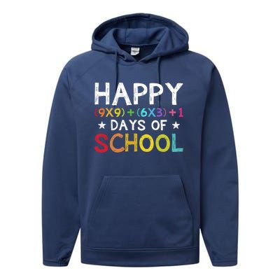 Math Formula 100 Days Of School Teacher Cool Gift Performance Fleece Hoodie